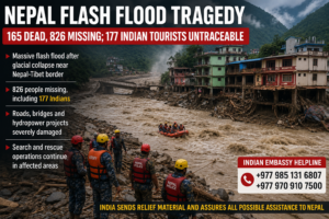 Nepal Flood: વિનાશક Flash Floodમાં 165ના મોત, 826 લોકો ગુમ; 177 ભારતીયોનો સમાવેશ