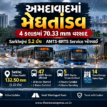 Rain : અમદાવાદમાં મેઘતાંડવ: 4 કલાકમાં 70.33 mm વરસાદ, અનેક વિસ્તારો પાણીમાં; AMTS-BRTS Service ખોરવાઈ